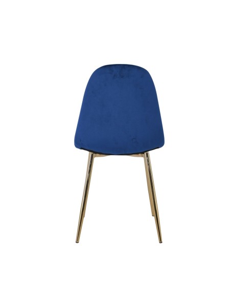 CELINA Gold Metal Chair, Blue Velure