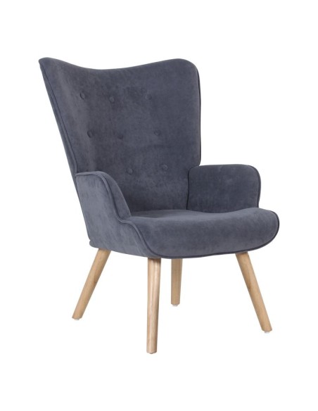 ALMA Armchair Natural - Velure Light Blue (K-D)