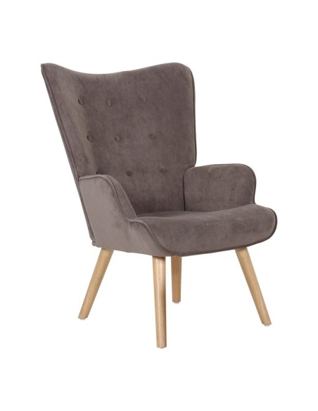 ALMA Armchair Natural - Velure Brown (K-D)