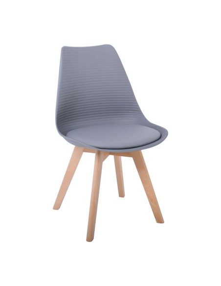 MARTIN STRIPE Chair PP Grey (assembled cushion)