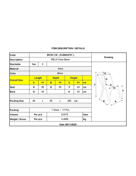 RELIX Chair Metal Black