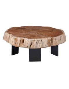 SIVA Coffee Table +/-70x65x33cm Acacia Natural/Steel Gun metal