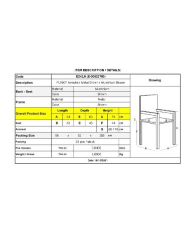 FUNKY Armchair Brown Steel-Aluminium