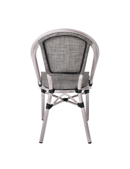 COSTA Καρέκλα Dining Αλουμινίου, Απόχρωση Antique Grey -Textilene Μπεζ
