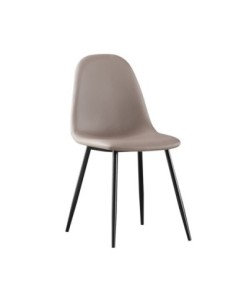 CELINA Black Metal Chair, Cappuccino Pvc