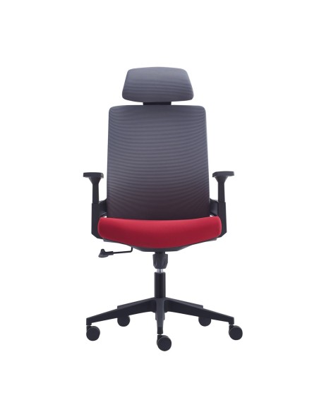 BF8900 Manager Armchair Grey Mesh-Bordeaux Fabric