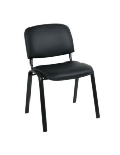 SIGMA Stacking Chair Black Frame/Black Pvc
