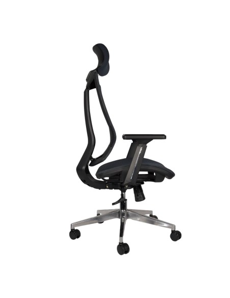 BF9600 Πολυθρόνα Γραφείου Διευθυντή, Βάση Αλουμινίου, Ύφασμα Μαύρο