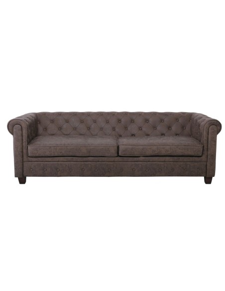CHESTERFIELD Newport 3-Seater Sofa Fabric Antique Brown