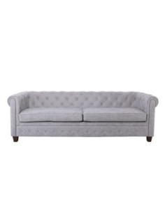 CHESTERFIELD-W  3-Seater Sofa Fabric Antique Grey