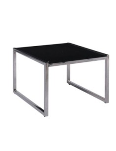 ACTION Side Table 60x60cm Inox/Black Glass