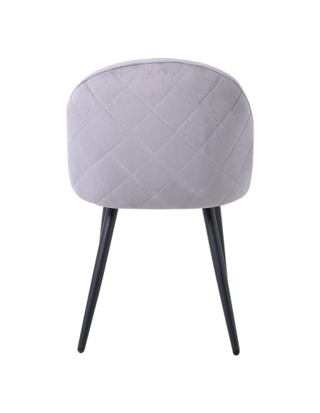 BELLA Καρέκλα Τραπεζαρίας, Μέταλλο Βαφή Μαύρο, Ύφασμα Velure Απόχρωση Γκρι