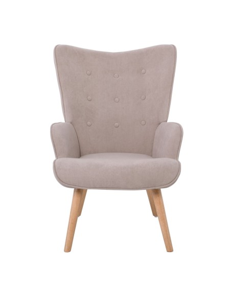 ALMA Πολυθρόνα - Μπερζέρα Σαλονιού - Καθιστικού Φυσικό Ύφασμα Velure Ανοιχτό Καφέ,K-D