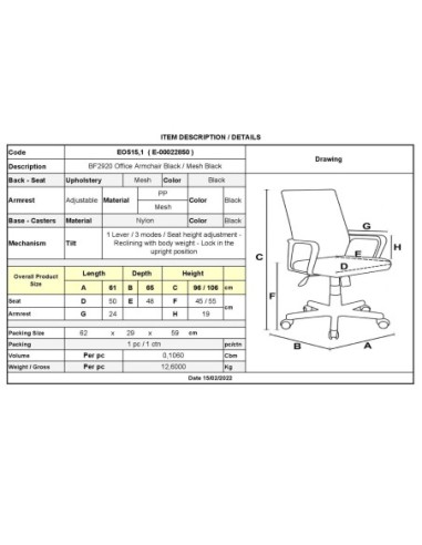 BF2920 Office Armchair Black Mesh