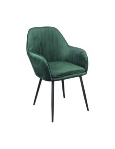 VALERY Armchair Metal Black/Fabric Velure Forest Green