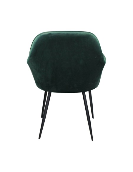 VALERY Πολυθρόνα Μέταλλο Βαφή Μαύρο, Ύφασμα Velure, Απόχρωση Forest Green
