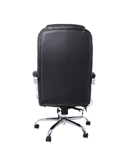 BF8550 Massage Relax Πολυθρόνα Γραφείου Διευθυντή, Βάση Χρώμιο με Υποπόδιο, Pu  Μαύρο