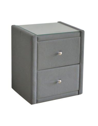 WILTON Κομοδίνο Ύφασμα Γκρι με...