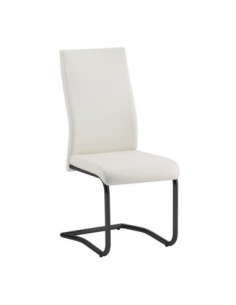 BENSON Chair Metal Black Frame, Pvc Cream