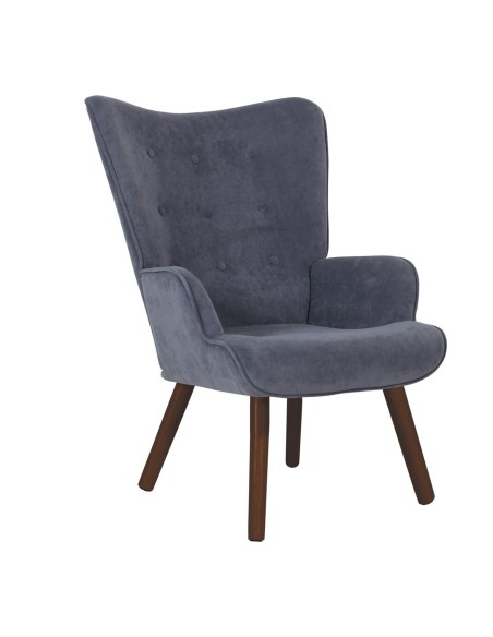 ALMA Armchair Walnut - Velure Light Blue (K-D)