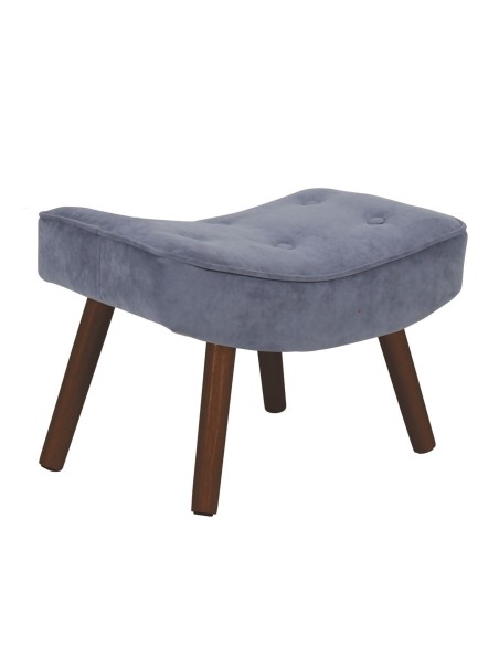 ALMA Stool Walnut - Velure Light Blue (K-D)