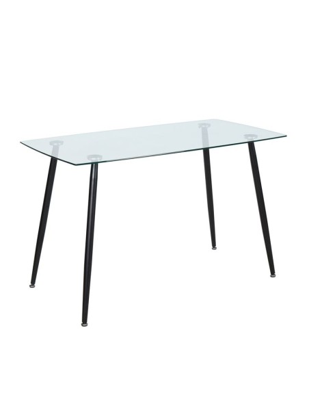 ROBY Table 120x70cm Metal Black Paint-Glass