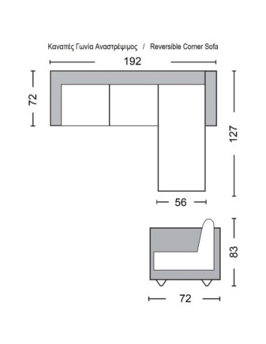 AVANT Reversible Corner Sofa Fabric...