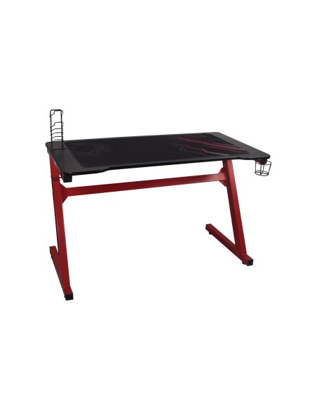 GAMING Γραφείο 120x60cm τ.Carbon Μέταλλο Βαφή Κόκκινο