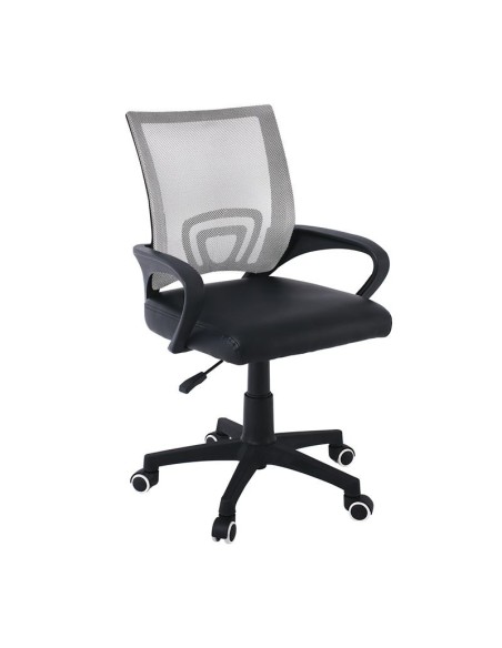 BF2101-P (without relax) Nylon Base Armchair Grey Mesh-Black Pu