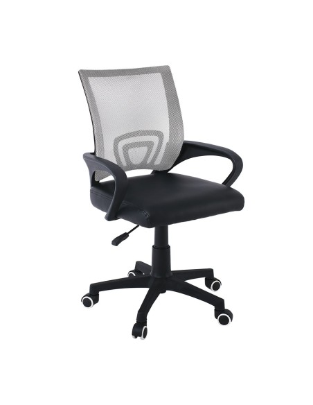 BF2101-P (without relax) Nylon Base Armchair Grey Mesh-Black Pu