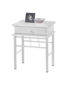 FLORA Side Table Metal White Paint/Wood White