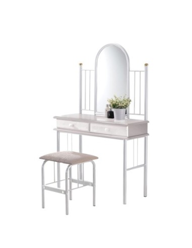 FLORA Dressing Table Set Metal White...