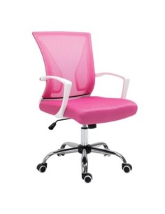 BF2120-S White Armchair Pink Mesh