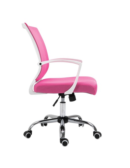 BF2120-S White Armchair Pink Mesh