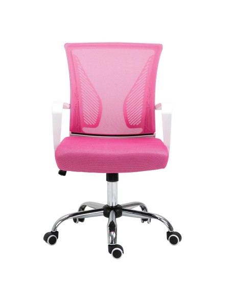 BF2120-S White Armchair Pink Mesh