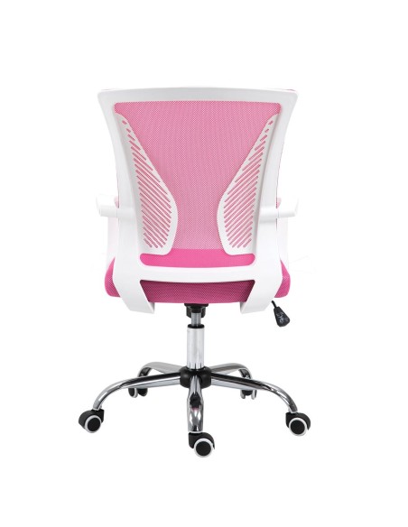 BF2120-S White Armchair Pink Mesh