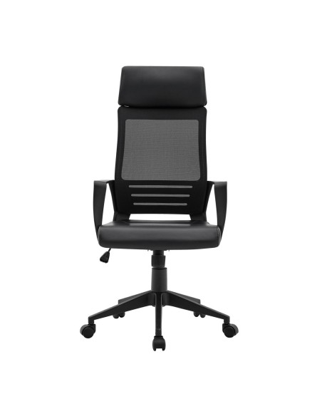 BF2500 Πολυθρόνα Γραφείου Διευθυντή Mesh Μαύρο - Pu Μαύρο