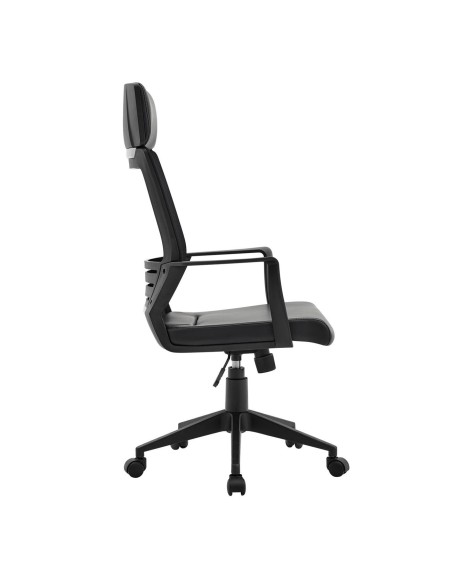 BF2500 Πολυθρόνα Γραφείου Διευθυντή Mesh Μαύρο - Pu Μαύρο