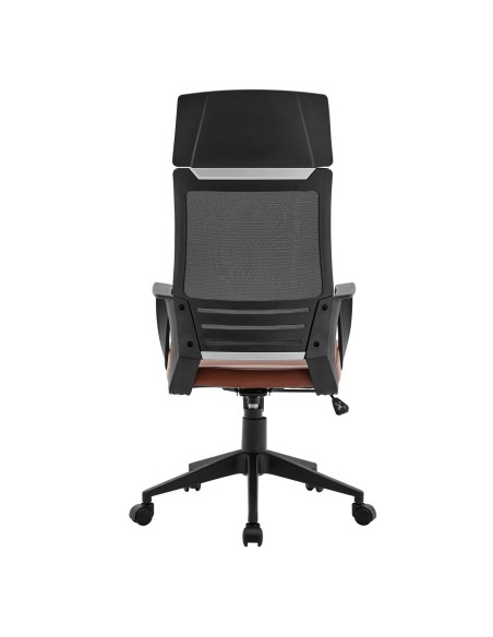 BF2500 Πολυθρόνα Γραφείου Διευθυντή Mesh Μαύρο - Pu Καφέ