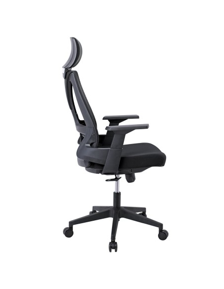 BF8750 Πολυθρόνα Γραφείου Διευθυντή, Mesh Μαύρο, Ύφασμα Μαύρο