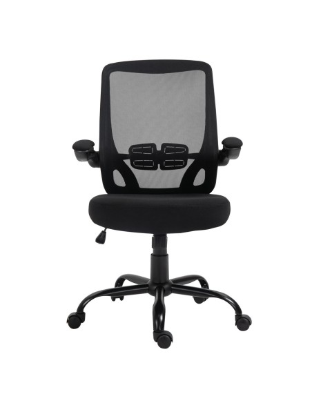 BF2930W Office Armchair Black Mesh-Fabric