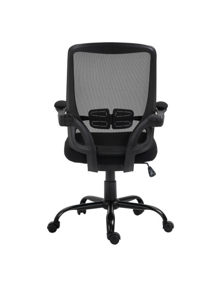 BF2930W Office Armchair Black Mesh-Fabric