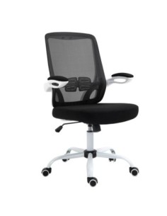 BF2930W Office White Armchair / Mesh-Fabric Black