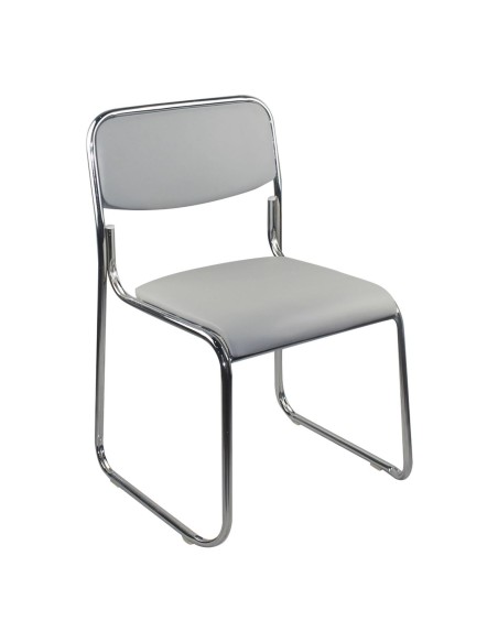 CAMPUS Chair-Chromed Frame-Grey Pu
