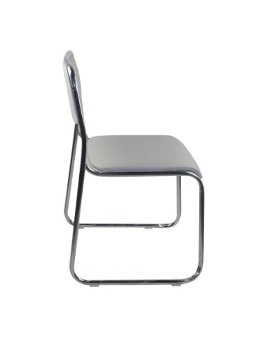 CAMPUS Chair-Chromed Frame-Grey Pu