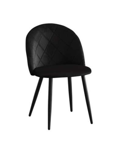 BELLA Chair Metal Black-Fabric Velure...