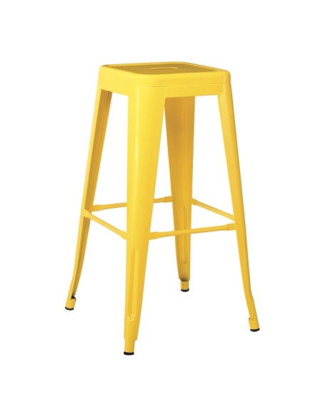 RELIX Σκαμπό Bar Στοιβαζόμενο, Μέταλλο Βαφή Κίτρινο