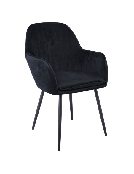 VALERY Armchair Metal Black-Fabric Velure Black
