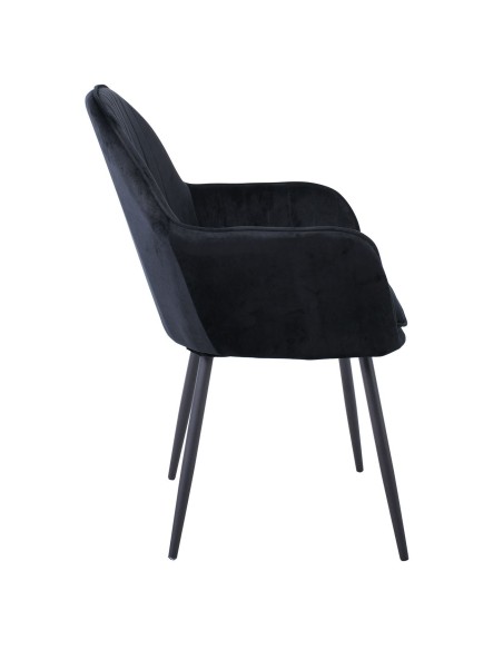 VALERY Armchair Metal Black-Fabric Velure Black