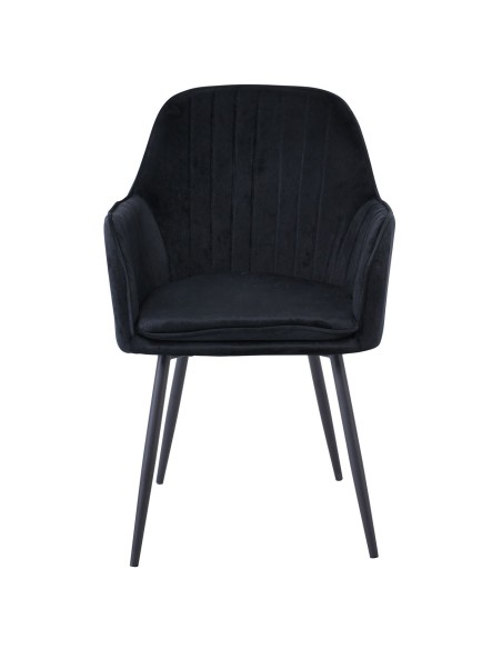 VALERY Armchair Metal Black-Fabric Velure Black